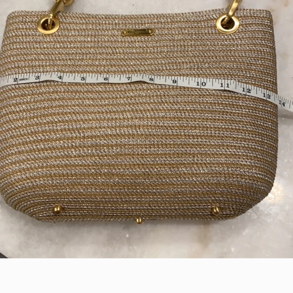 Eric Javits Metallic Silver & Straw Bag - Picture 5 of 16